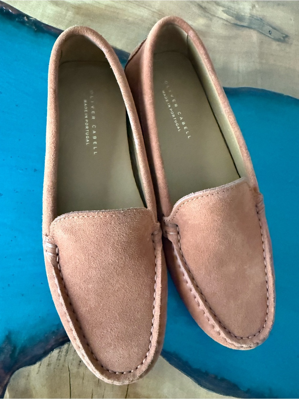 Oliver Cabell Women’s Suede Loafers in Dusty Pink